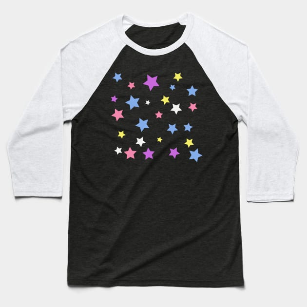 Colorful stars pattern Baseball T-Shirt by EvgeniiV